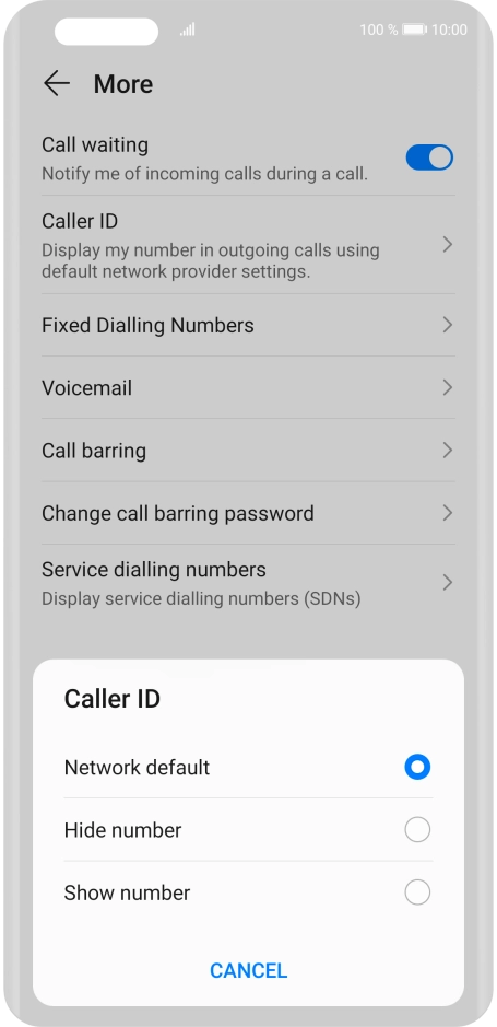 Press Show number to turn on caller identification.