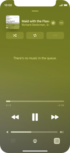 Press the shuffle icon to turn the function on or off.