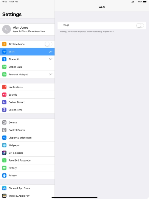Press the indicator next to 