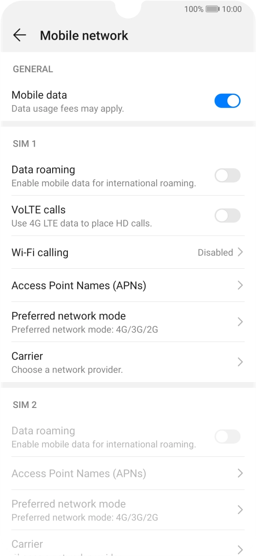 Press Access Point Names (APNs).