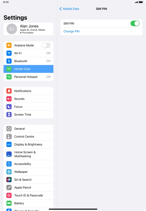 Press the indicator next to 