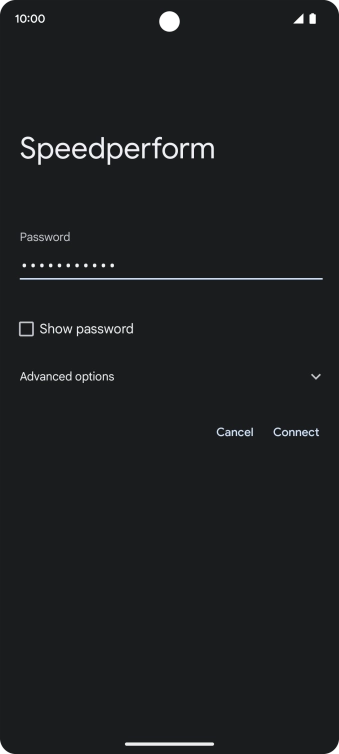 Key in the password for the Wi-Fi network and press Connect.
