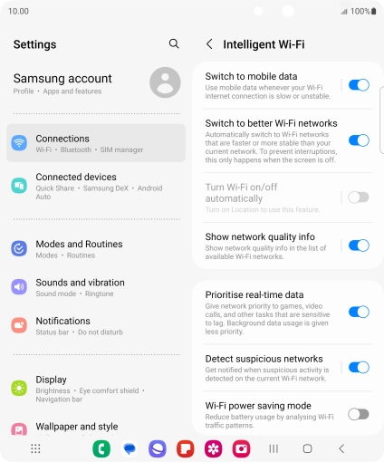 Press the indicator next to 