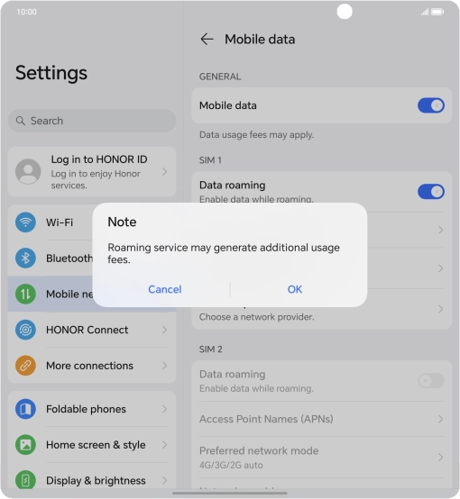 If you turn on the function, press OK.