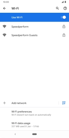 Press the required Wi-Fi network.