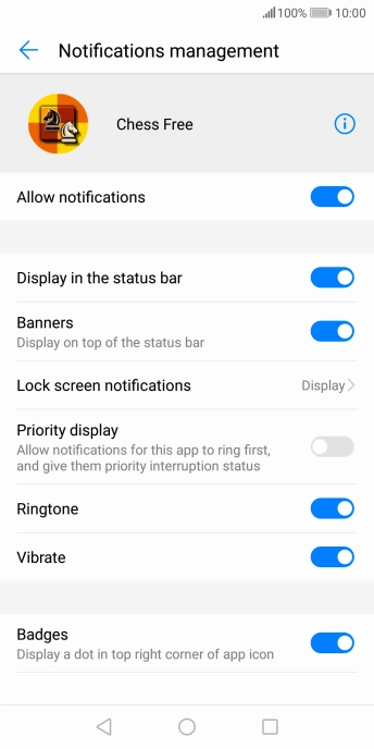 Press the indicator next to 