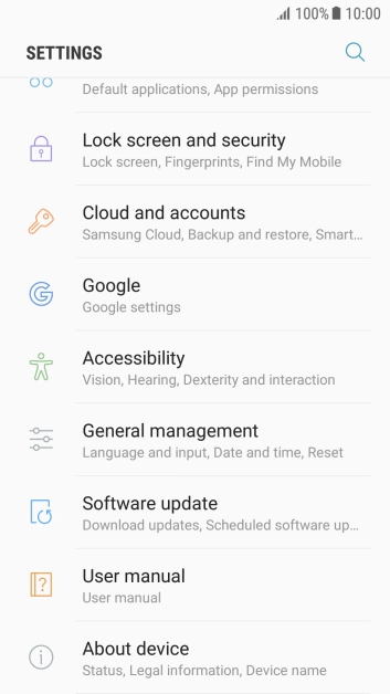 Press Cloud and accounts.