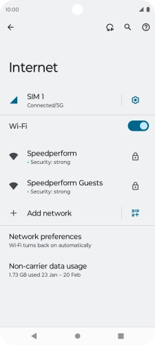 Press the required Wi-Fi network.