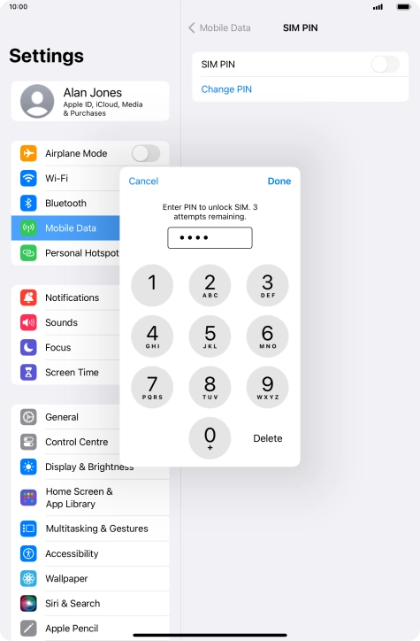 Key in your PIN and press Done. The default PIN is 1111.