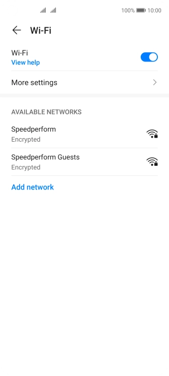 Press the required Wi-Fi network.