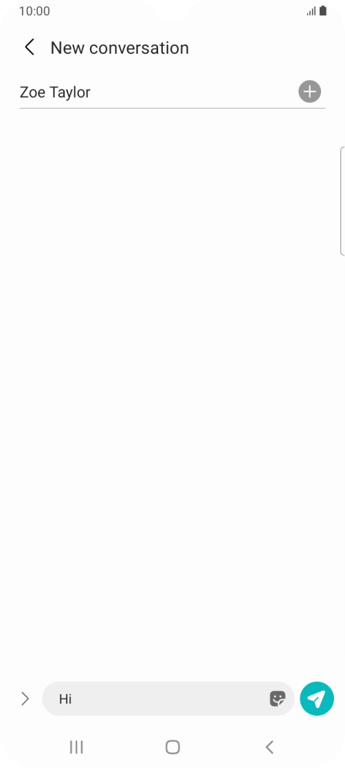 Press the send icon when you've finished your SMS.