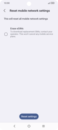 Press Reset settings.