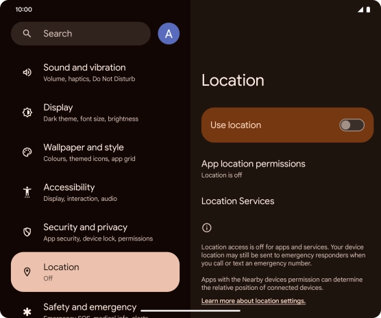 Press the indicator to turn the function on or off.