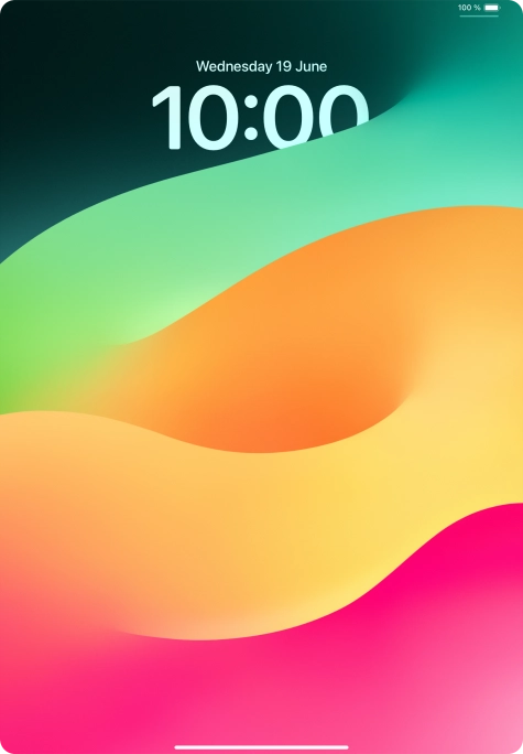 Press and hold anywhere on the lock screen.