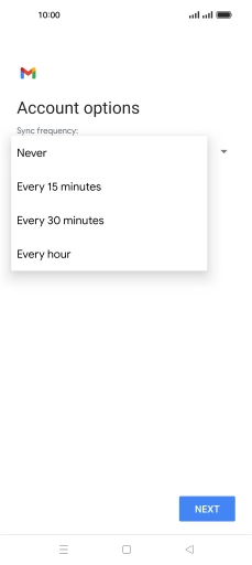 Press the required setting.