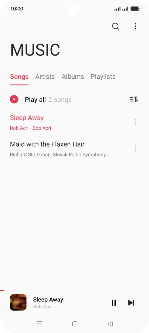 Press the song title at the bottom of the screen.