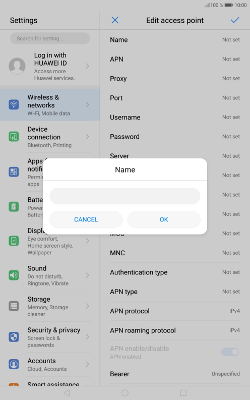 Key in EE Internet and press OK.
