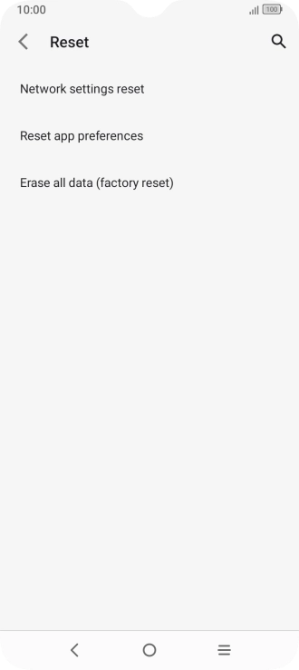 Press Erase all data (factory reset).