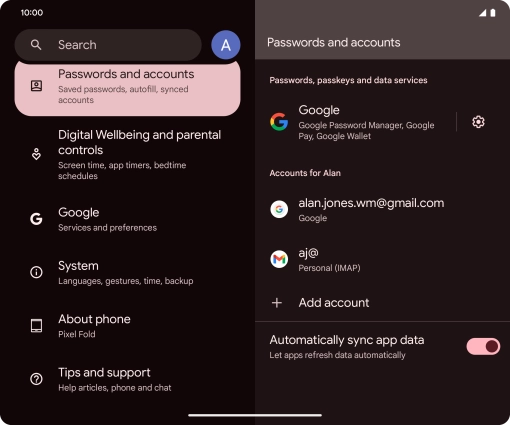 Press the indicator next to 