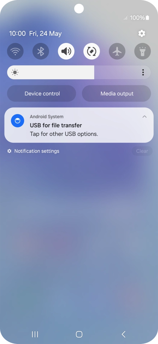 Press Tap for other USB options..