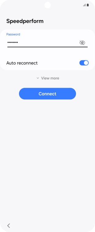 Key in the password for the Wi-Fi network and press Connect.