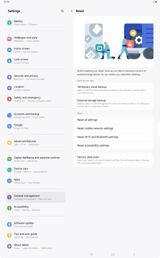 Press Reset mobile network settings.