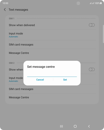 Key in +447958879879 and press Set.