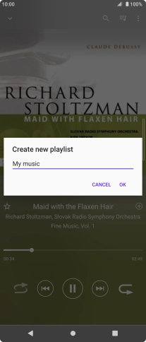 Key in a name for the playlist and press OK.