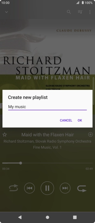 Key in a name for the playlist and press OK.