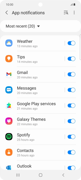 Press the drop down list.