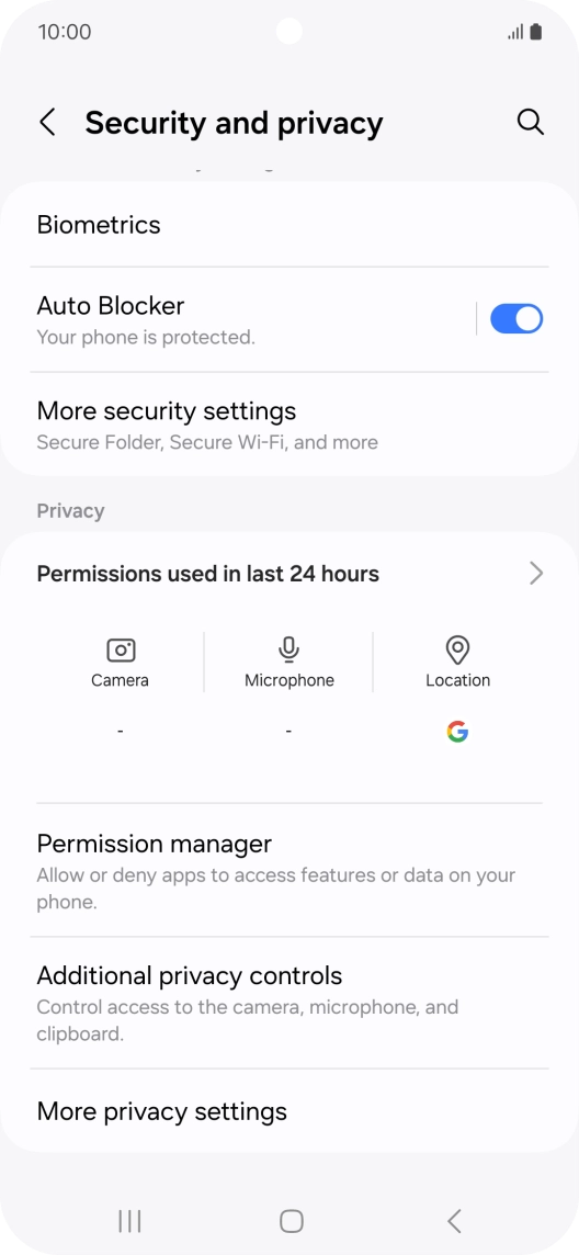 Press More security settings.