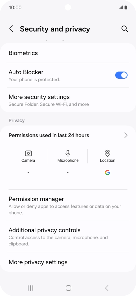 Press More security settings.