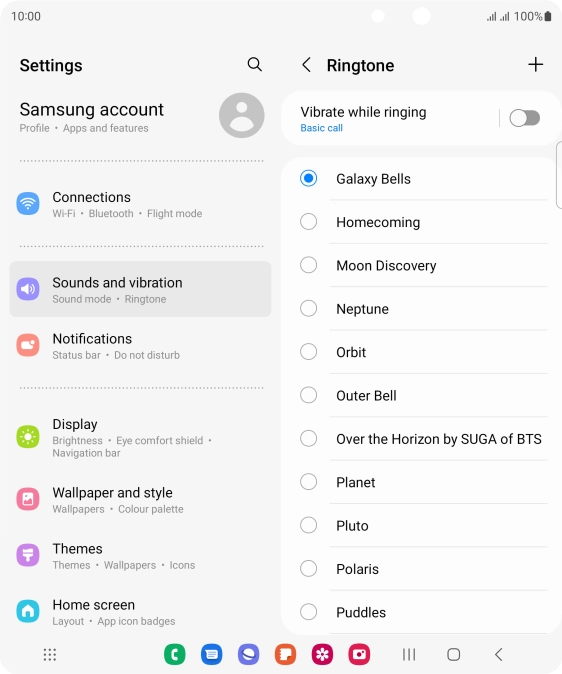 Press the add ring tone icon.