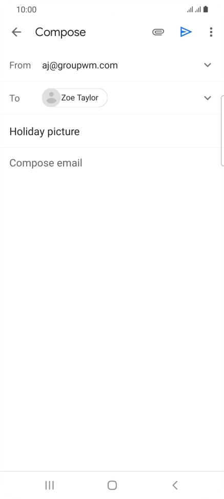 Press the text input field and write the text for your email.