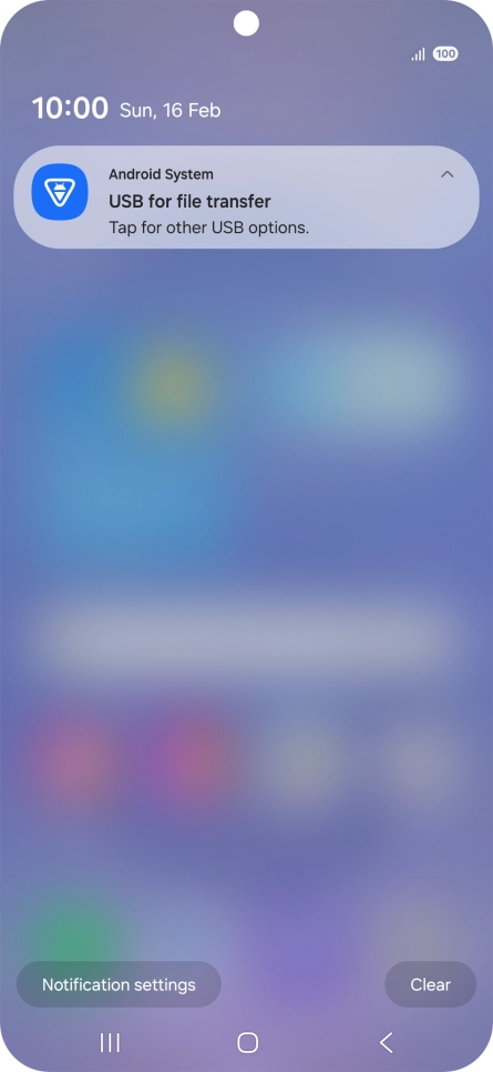 Press Tap for other USB options..