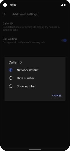 Press Show number to turn on caller identification.