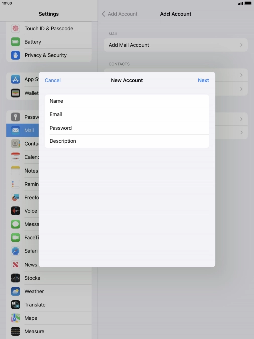 Press Description and key in the required name.