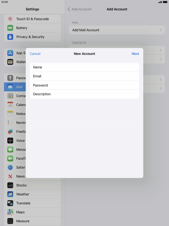 Press Description and key in the required name.