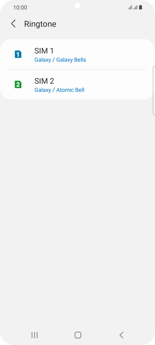Press the required SIM.