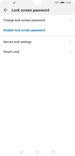 Press Disable lock screen password.