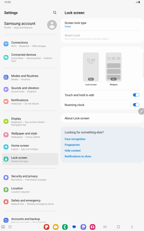 Press Screen lock type.