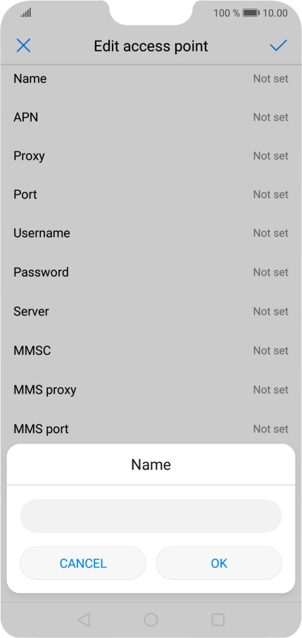 Key in EE Internet and press OK.