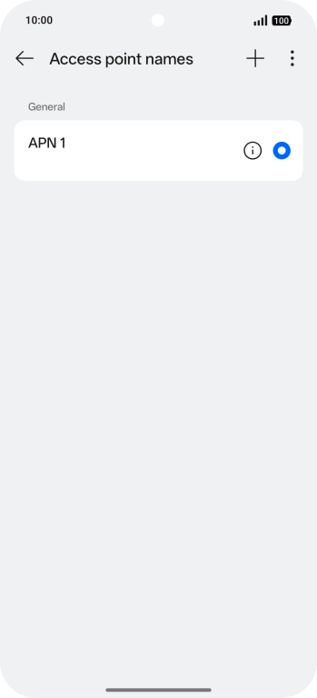 Press the new data connection icon.