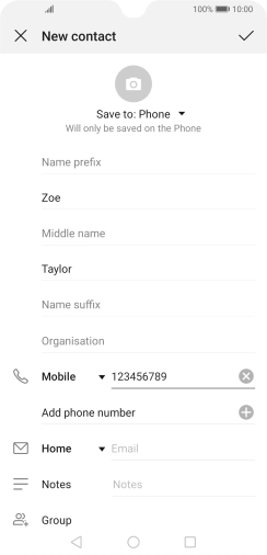 Press the confirm icon.