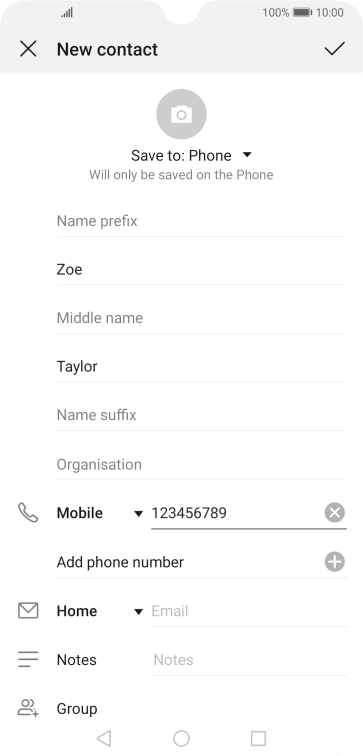 Press the confirm icon.