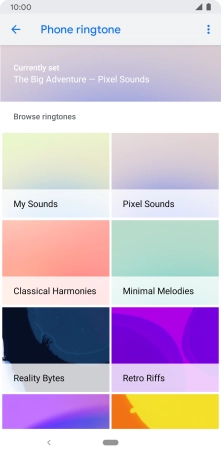 Press the required category.