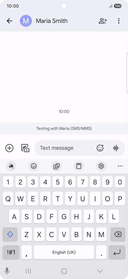 Select an existing conversation or create a new message and press the AI icon.