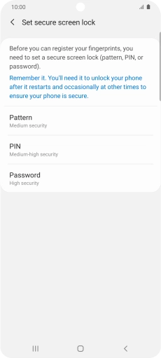 Press the required phone lock code and follow the instructions on the screen to create an additional phone lock code.