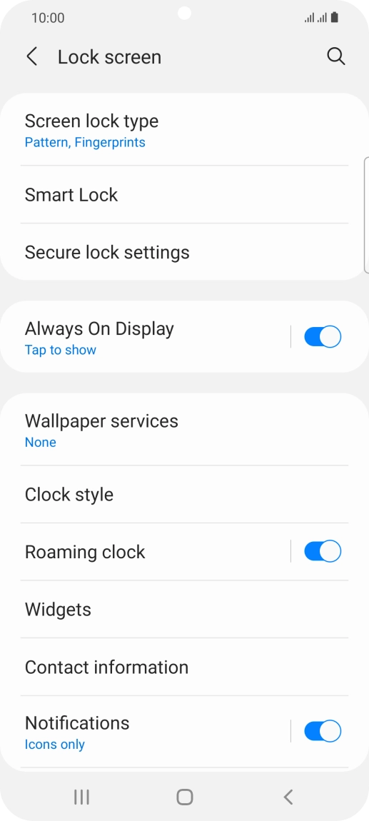 Press Screen lock type and key in the additional phone lock code you created earlier.