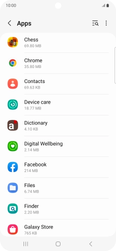 Press the required app.